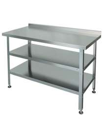 Стіл з харчової нержавійки 1400х900х850 (2 полиці)